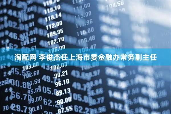 淘配网 李俊杰任上海市委金融办常务副主任